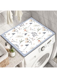 Generic Washer and Dryer Covers for the Top,Non-slip Washing Machine Cover, Washer Top Protector for Laundry Kitchen Home (Flowers-Blue)  - Image 1