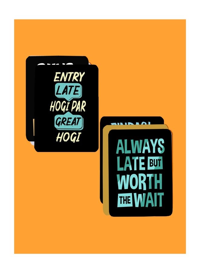 Tajnan Motivational Quote Coasters - Set of 6 | Funny & Inspirational Table Coasters for Home, Office, Coffee & Dining Tables | Unique Gift for Friends & Family - Image 5