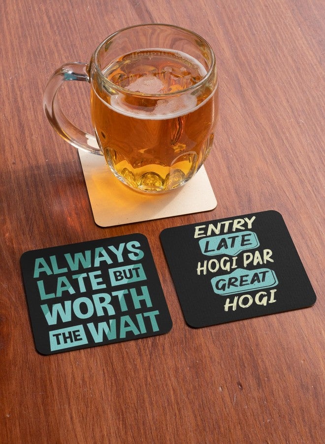 Tajnan Motivational Quote Coasters - Set of 6 | Funny & Inspirational Table Coasters for Home, Office, Coffee & Dining Tables | Unique Gift for Friends & Family - Image 3