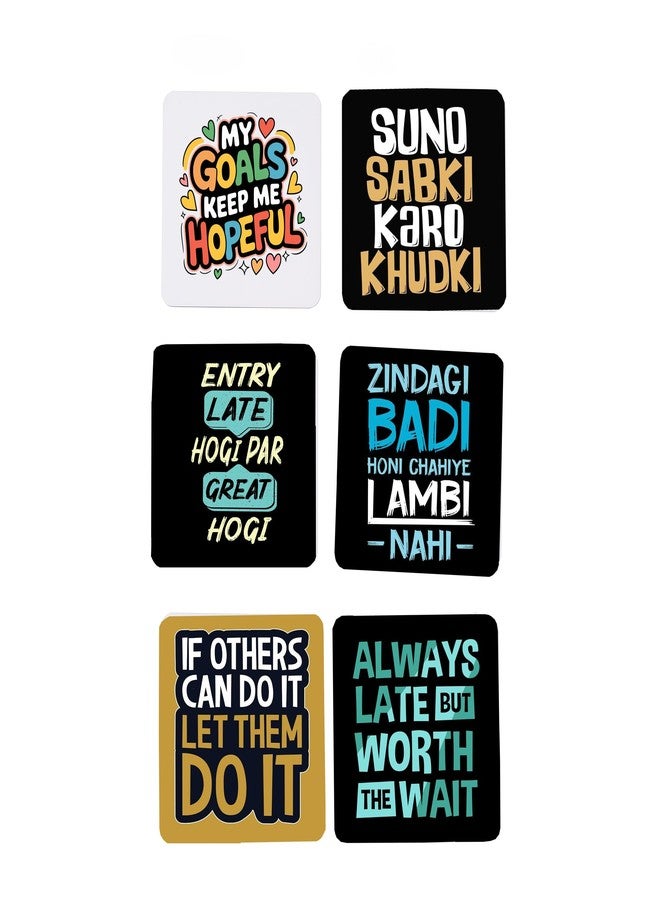 Tajnan Motivational Quote Coasters - Set of 6 | Funny & Inspirational Table Coasters for Home, Office, Coffee & Dining Tables | Unique Gift for Friends & Family - Image 1