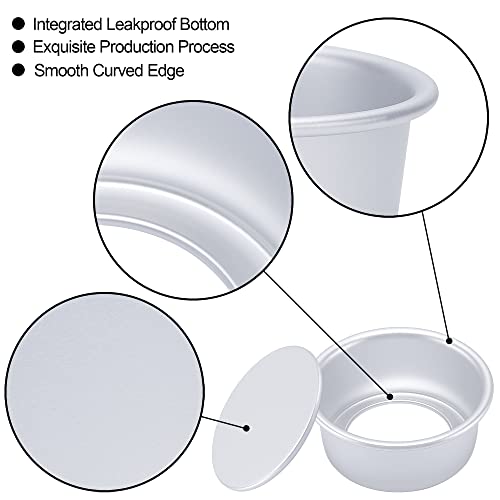 AWTBDP 6 Inch Round Cake Pan Set of 4, Nonstick Aluminum Baking Pans with 100 Sheets Parchment Paper, Cake Tins For Making Layered Cakes Deep Dish Pizza Quiches, Removable Bottom For Easy Quick Release - Image 3
