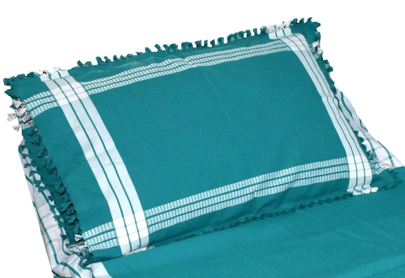 IXORA Cotton Pillow Cover for Clinical use/Home/Hospitals Dust Free Pack of 4 (Green) - Image 3