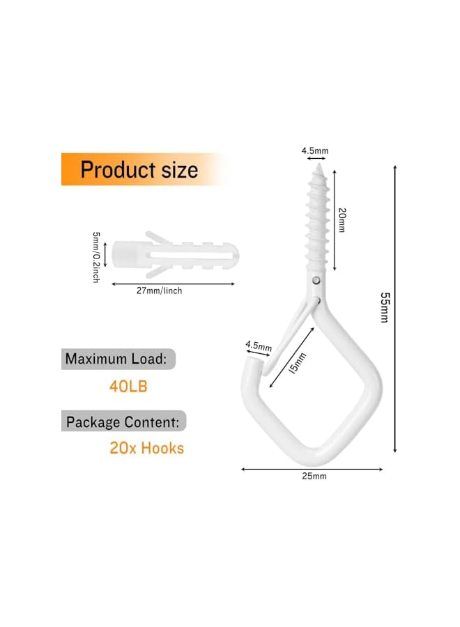 PROMASS promass Ceiling Hooks for Hanging Plants Hooks for Hanging Hanger Hooks for Outdoor String Lights Siding Hooks plant hooks Screw Hooks for Hanging Lights Outdoor Metal Hooks  - Image 3