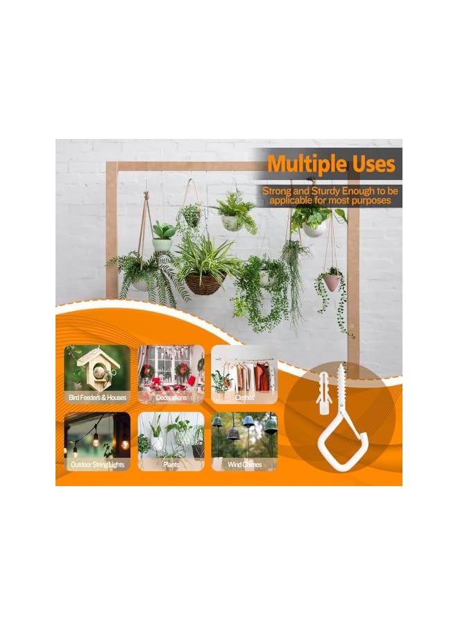 PROMASS promass Ceiling Hooks for Hanging Plants Hooks for Hanging Hanger Hooks for Outdoor String Lights Siding Hooks plant hooks Screw Hooks for Hanging Lights Outdoor Metal Hooks  - Image 4