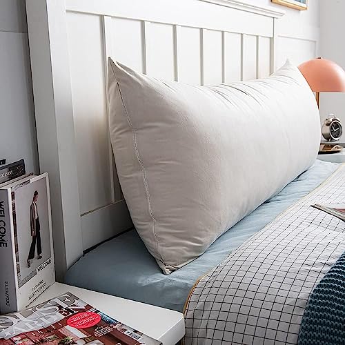 CottonFry Ultra Soft Velvet Body Solid Pillow Cover/Case Pillowcase with Hidden Zipper, Zippered Body Pillow Case (Cream, 20x54), 250 TC , 1 piece - Image 4