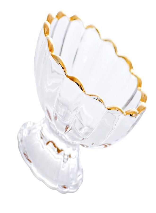 OFFSCH Elegant Gold Painted Glass Dessert Cup for Ice Cream Pudding and Sundae - Image 1