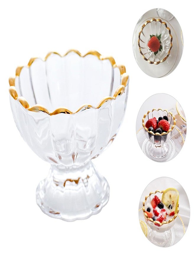 OFFSCH Elegant Gold Painted Glass Dessert Cup for Ice Cream Pudding and Sundae - Image 2