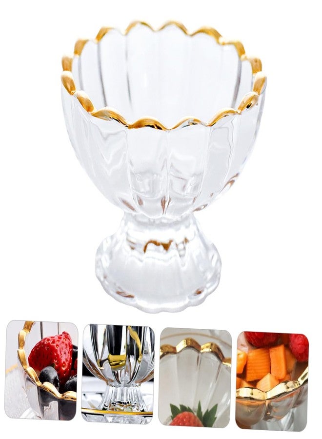 OFFSCH Elegant Gold Painted Glass Dessert Cup for Ice Cream Pudding and Sundae - Image 3