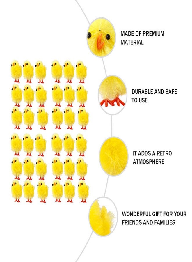 IMIKEYA Easter Fur Chicks：60 Pcs Easter Chicks Soft Plush Stuffed Animal Miniature for Party Favors DIY Egg Decorations Kids - Image 4