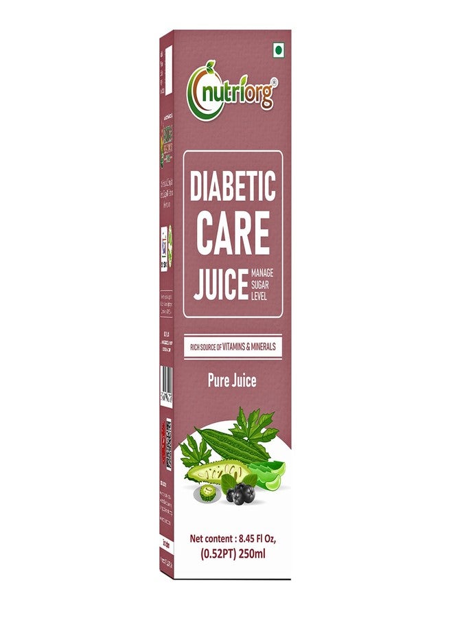 Nutriorg Diabetic Care Juice 250 ML, Controls Blood Sugar Level, Diabetes Care Juice, 100% Natural & Organic Detox Juice, No Added Sugar - Image 1