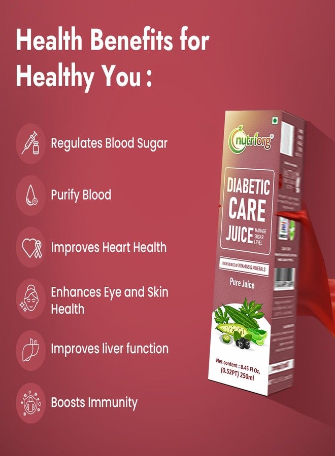 Nutriorg Diabetic Care Juice 250 ML, Controls Blood Sugar Level, Diabetes Care Juice, 100% Natural & Organic Detox Juice, No Added Sugar - Image 4