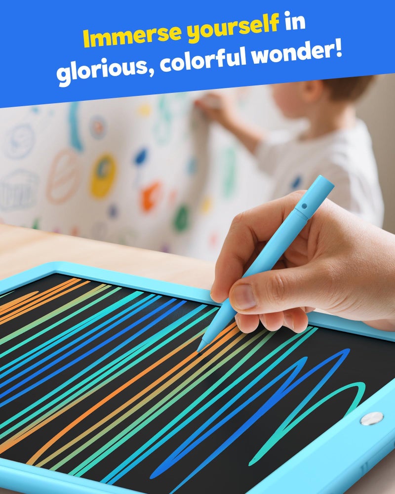 TEKFUN LCD Writing Tablet for Kids, 10-inch Coloring Drawing Pad, Mess Free Doodle Board, Christmas Gifts for Boys and Toddlers, Toys for 3 4 5 6 7 8 Year Old Girls(Blue) - Image 5