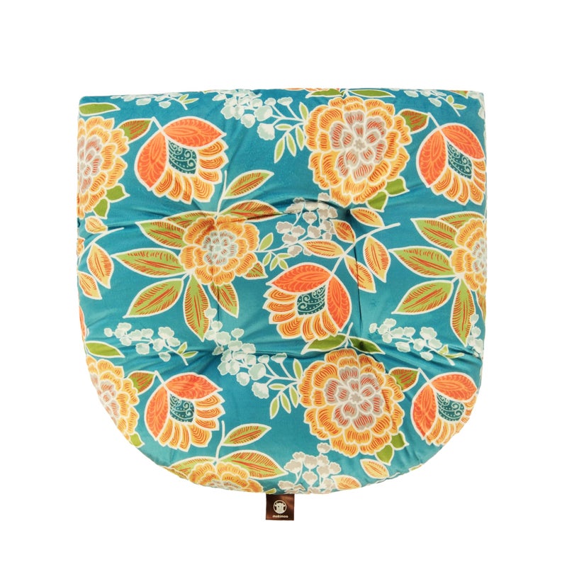 Makimoo Outdoor Patio Cushion, Rocking Chair Cushion, Tufted Pads, Set of Upper and Lower with Ties Pack of 2 (2 Sets) - Back 20"Ã—17", Seat 17"Ã—17" (Green Bottom Flowers) - Image 4