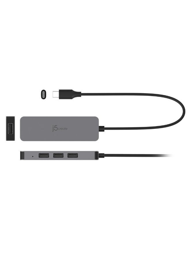 j5 create حامل لابتوب مع موزع USB بـ4 منافذ، حامل ألمنيوم قابل للتعديل مع 4 منافذ USB، حامل مكتبي مريح للماك بوك واللاب توب - Image 3