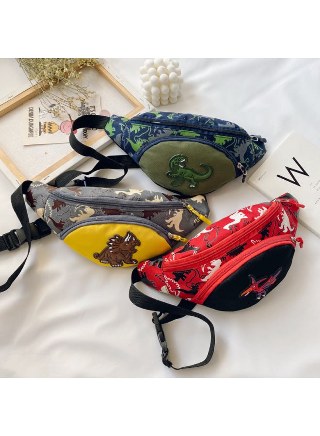Children's Bag Crossbody Bag Children's Chest Bag Dinosaur Waist Bag Outdoor Fashion Distinctive Small Backpack Coin Purse-Color:Blue  - Image 2