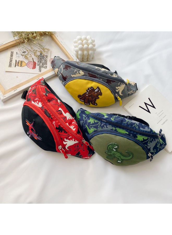 Children's Bag Crossbody Bag Children's Chest Bag Dinosaur Waist Bag Outdoor Fashion Distinctive Small Backpack Coin Purse-Color:Blue  - Image 3