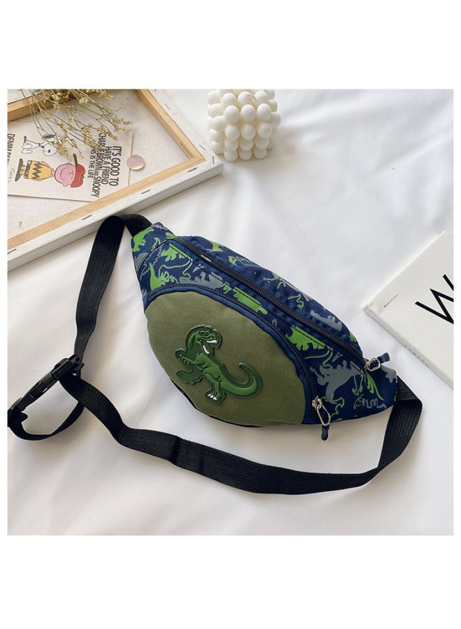 Children's Bag Crossbody Bag Children's Chest Bag Dinosaur Waist Bag Outdoor Fashion Distinctive Small Backpack Coin Purse-Color:Blue  - Image 1