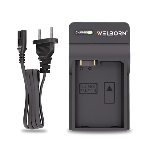 WELBORN Charger for ENEL14 Battery Pack Compatible with Nikon Digital Cameras D3100 D3200 D3300 D3400 D3500 D5100 D5200 D5300 D5500 D5600 | Coolpix P7000 P7100 P7200 P7700 P7800 Df - Image 1