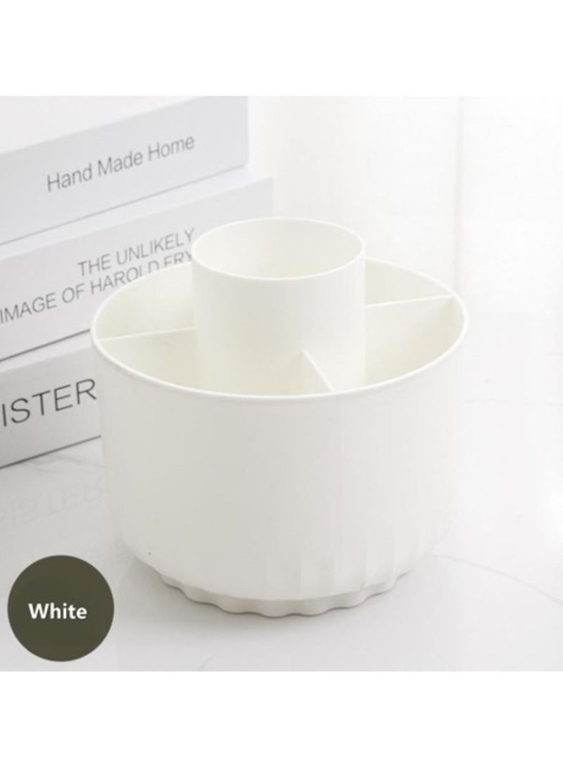 Pen Holder,360° Rotating Desk Organizers, Ulti-functional Pencil Cup Pot With 5 Separate Slots, Cute Pencil Holder For Home Office School, Desktop Stationery Storage Box - Image 1