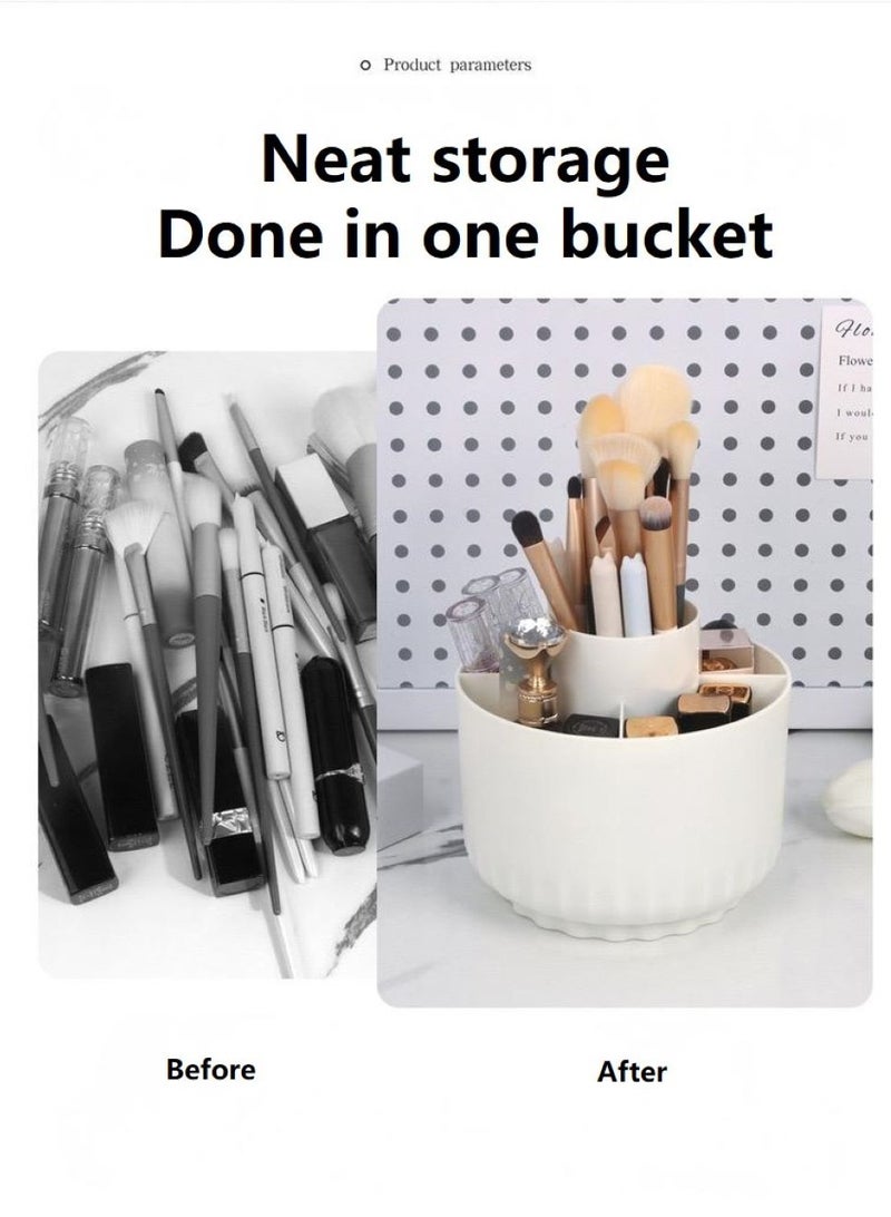 Pen Holder,360° Rotating Desk Organizers, Ulti-functional Pencil Cup Pot With 5 Separate Slots, Cute Pencil Holder For Home Office School, Desktop Stationery Storage Box - Image 3