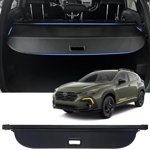 AUXKO Retractable Cargo Cover for 2025 2024 Subaru Crosstrek Trunk Cargo Cover Luggage Security Shade Cover for Subaru Crosstrek 2024 Shielding Shade AntiPeeping Luggage Privacy Screen Carbon Fiber
