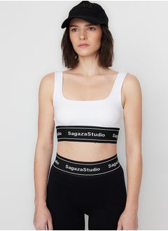 trendyol X Sagaza Studio White Padded, Square Collar Sports Bra. TCLSS23SS00002  - Image 2