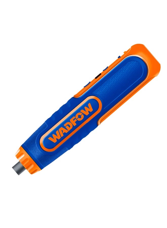 WADFOW 4V Cordless Screwdriver WCV4435 – Portable Rechargeable Electric Screwdriver Set with 1/4" Hex Shank, 5N.m Torque, Integrated LED Light, Charge Indicator & 10-Piece Cr-V Bit Set for DIY & Assembly - Image 1