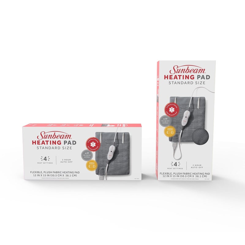 Sunbeam Premium Sunbeam Heating Pad with Compact Storage, Standard Size, Gray - Image 2