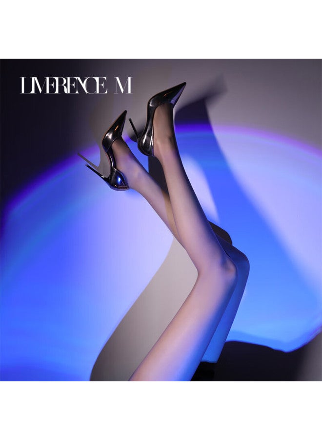Limerence M Laimi Runsi جوارب ضيقة عالية الخصر بدون خيوط حريرية فائقة النحافة، أسود، المقاس L - Image 2