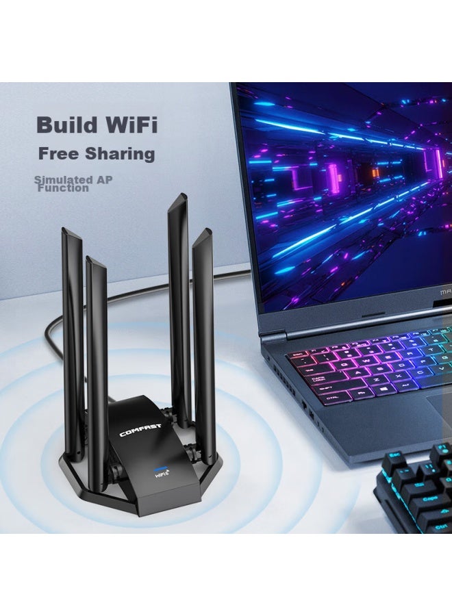 Comfast Cf-975ax Driver-free Gigabit Dual-band 5g Wireless Network Adapter For Desktop And Laptop Computers, External Usb Interface, Wireless Wifi 6 Receiver Ax5400 - Image 3