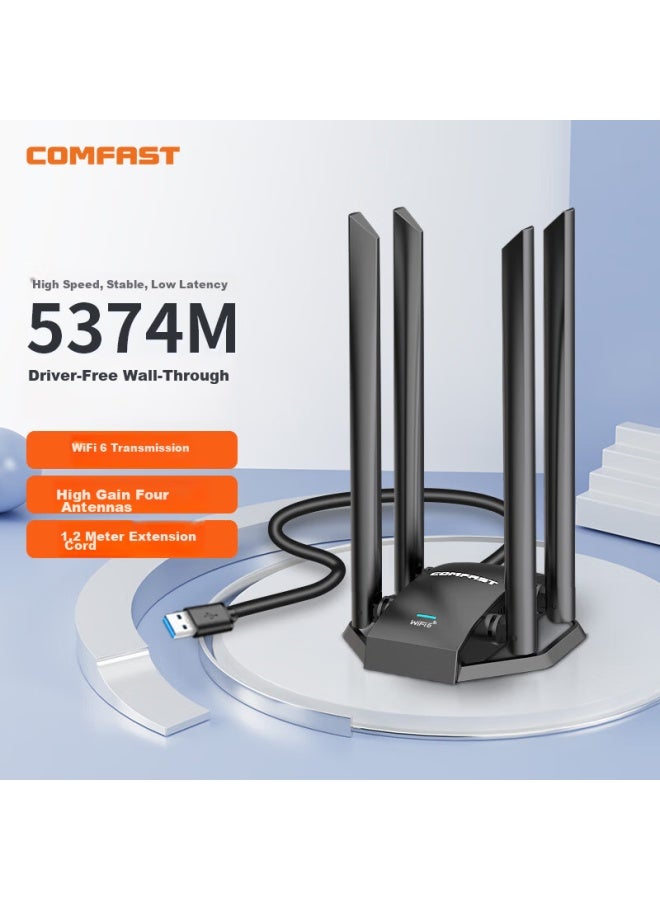 Comfast Cf-975ax Driver-free Gigabit Dual-band 5g Wireless Network Adapter For Desktop And Laptop Computers, External Usb Interface, Wireless Wifi 6 Receiver Ax5400 - Image 1