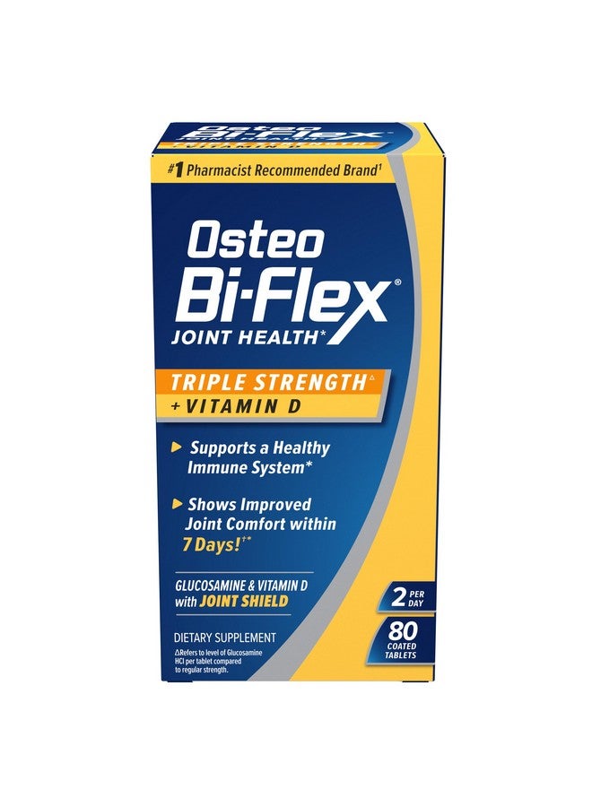 Osteo Bi-Flex Triple Strength(5) with Vitamin D Glucosamine Chondroitin Joint Health Supplement, Coated Tablets, 80 Count - Image 1