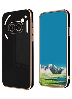 Generic Compatible with Nothing Phone 2A cover, smooth veneer gold plated chrome, black Thin and smooth shock-proof full protection Nothing Phone 2A case -black  - Image 1