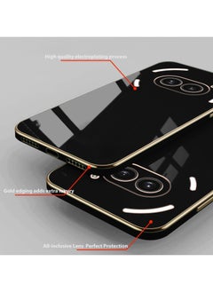 Generic Compatible with Nothing Phone 2A cover, smooth veneer gold plated chrome, black Thin and smooth shock-proof full protection Nothing Phone 2A case -black  - Image 4