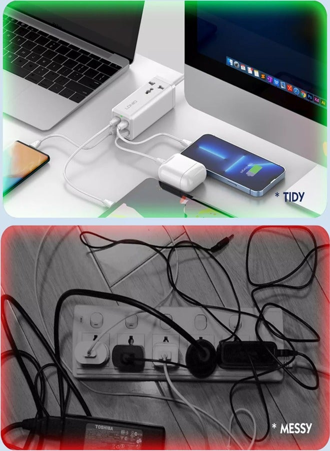 LDNIO USB C Charger 65W GaN Charger, LDNIO 5-in-1 USB C Charging Station with AC Outlets, 2USB-C, 2USB, Fast Charger USB C Power Strip for MacBook, Laptops, iPad, iPhone, Galaxy, Steam Deck (UK PLUG) - Image 4