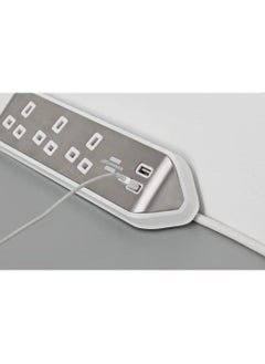 Brennenstuhl BRENNENSTUHL 3-way BS Corner Extension Socket ESTILO with 2-way USB-A sockets, Stainless Steel Surface and 2 mtr cable  - Image 3