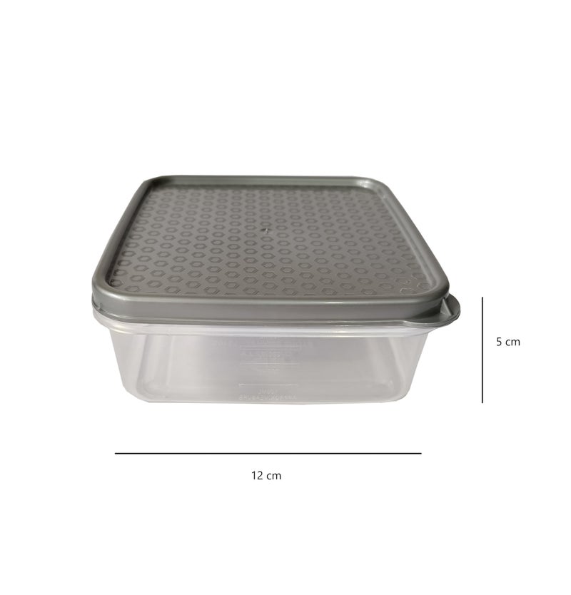 DOLIVA Plastic Food Storage Container, BPA Free Air Tight Containers, Stackable Kitchen Container Boxes For Storage, 500Ml, Set Of 3, Grey - Image 3