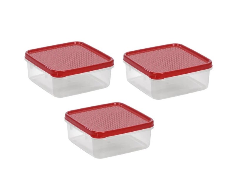 DOLIVA Plastic Food Storage Container, BPA Free Air Tight Containers, Stackable Kitchen Container Boxes For Storage, 500Ml, Set Of 3, Grey - Image 2