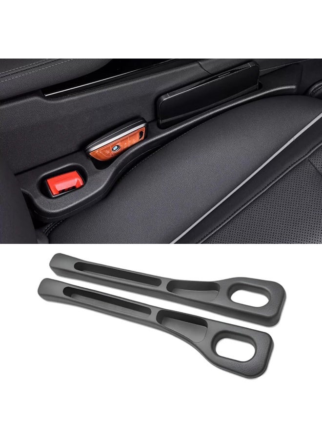 This car seat side organizer set keeps your car clean and prevents items from falling between the seats. It features compartments for holding belongings, is made of high-quality PU material, is leak-proof, and easy to install. Ideal for all types of cars. Helps you organize your space. Two-piece set - assorted colors. - Image 1