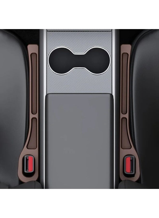 This car seat side organizer set keeps your car clean and prevents items from falling between the seats. It features compartments for holding belongings, is made of high-quality PU material, is leak-proof, and easy to install. Ideal for all types of cars. Helps you organize your space. Two-piece set - assorted colors. - Image 4