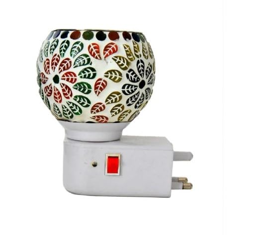Electric Kapoor Dani Home Fragnance Lamp with Night Lamp Kapoor Dani for Home Aroma Diffuser Living Room Incense Holder Camphor Diffuser Night Lamp Multicolor M18  - Image 1