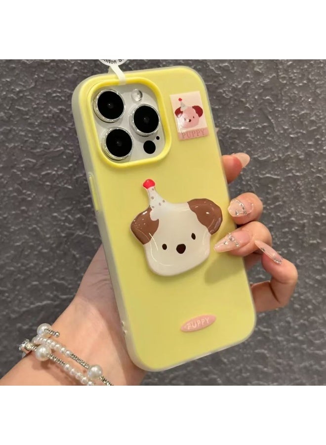 NIBEMINENT Hat Animal Protective TPU Case Cover For iPhone 15, Yellow