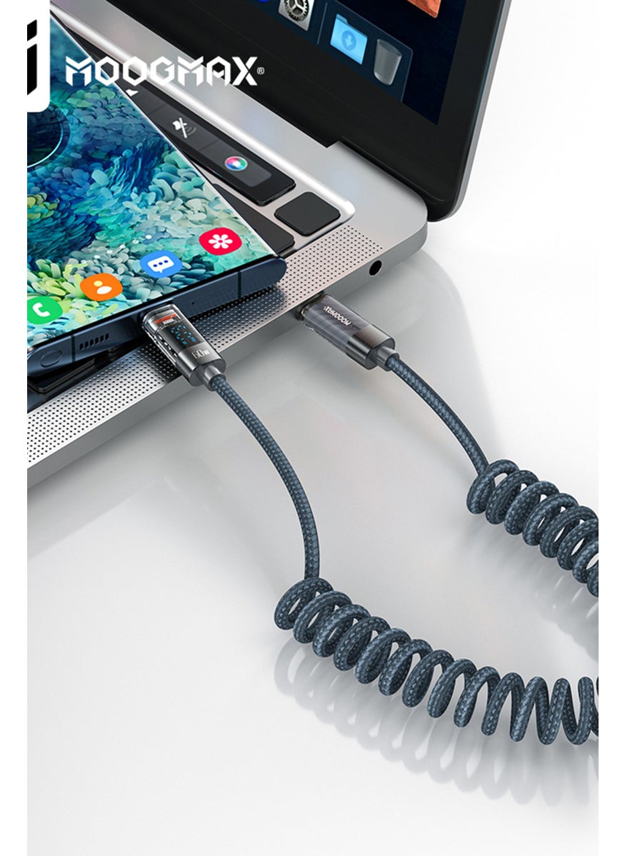MOOGMAX MX063 - Type C Fabric Charging Cable, Grey  - Image 3