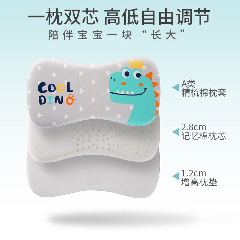 Baby Adjustable Memory Cotton Pillow Neck Protection Increase 0-12 Years Old Universal Breathable Kindergarten Growth - Image 3
