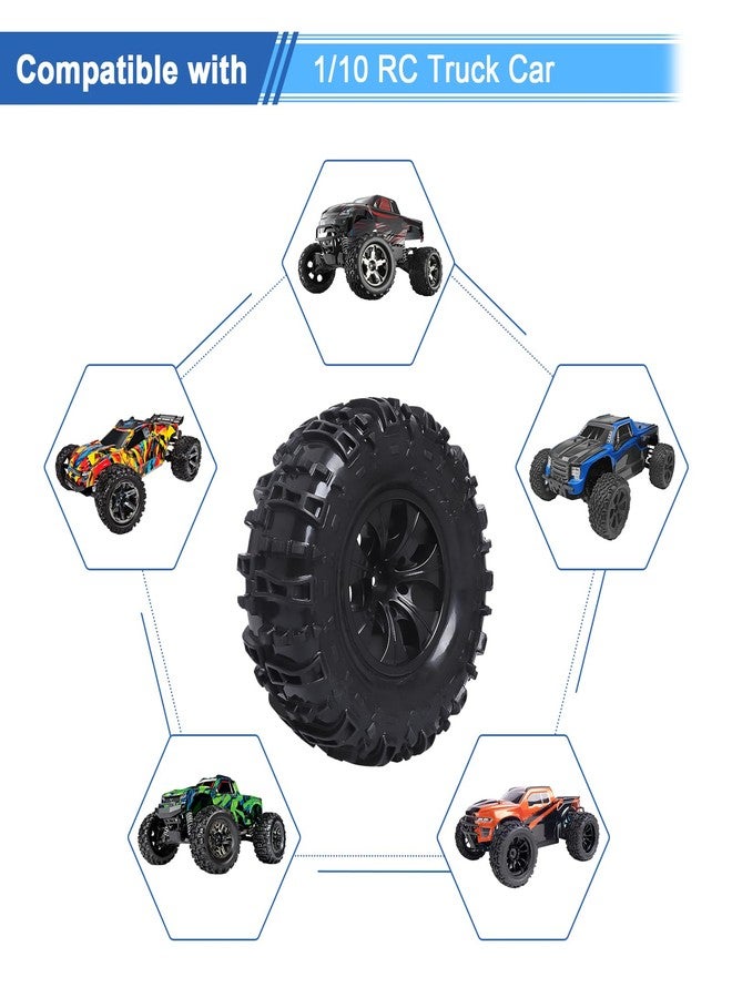 مجموعة عجلات وإطارات GoHobby كبيرة الحجم (4 قطع) بارتفاع 160 مم (6.30 بوصة) وقطر 12 مم، متوافقة مع شاحنات التحكم عن بعد بمقياس 1/10، مقاس 2.8 بوصة، متوافقة مع Traxxas Hoss 4x4 VXL و Redcat Volcano EPX S30 (بدون غراء). - Image 4