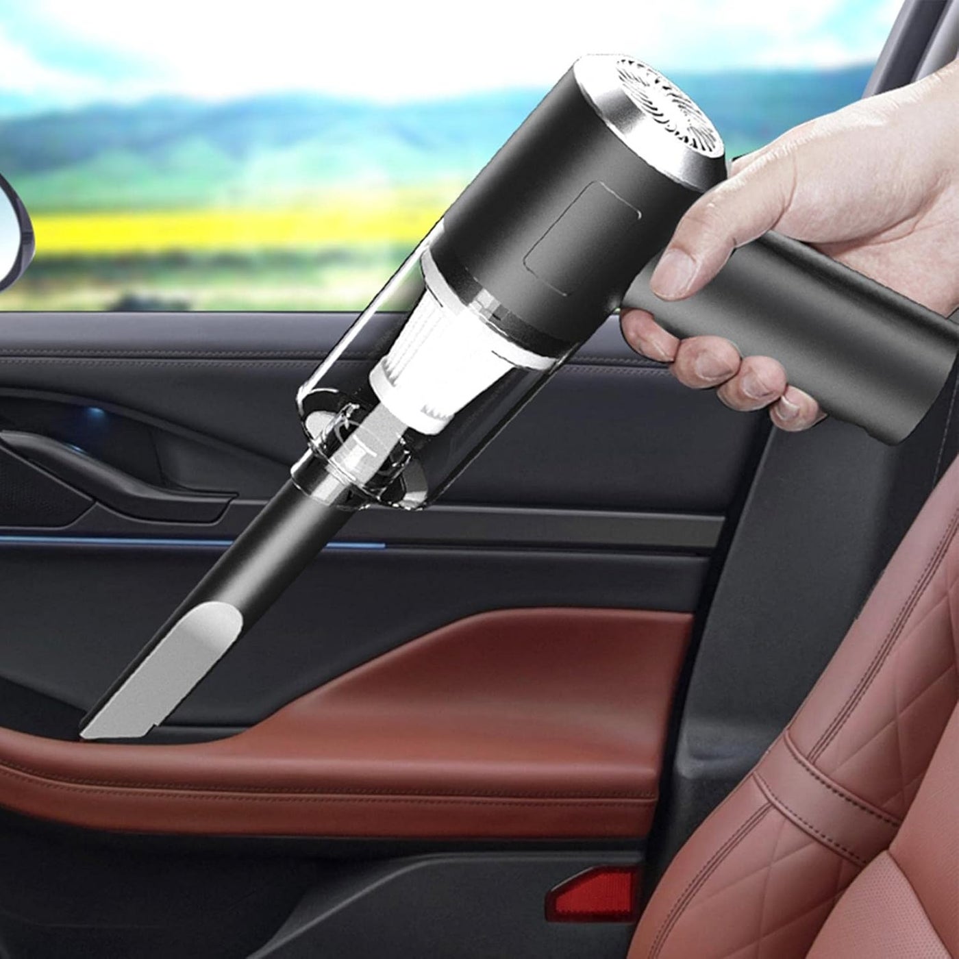 Cordless Handheld Car Vacuum Cleaner, Mini Vacuum. 120W Powerful Suction Small Car Vacuum Cleaner, Mini Dusts Buster with USB Portable Vacuum Cleaner for Car Home Cleaning (Black)