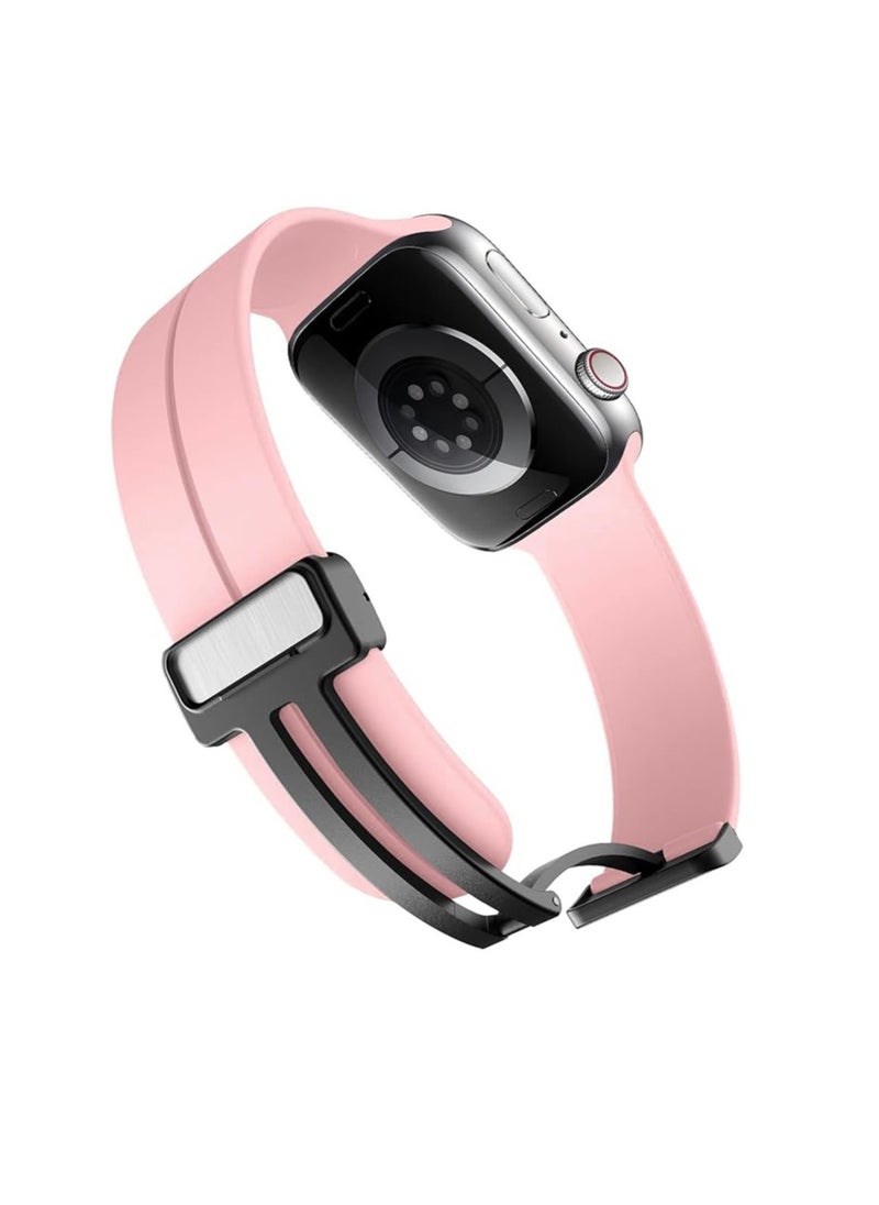 Generic - Silicone Magnetic Strap for Apple Watch Ultra Band 49mm 45mm 44mm 42mm Men/Women, Soft Sport Silicone Replacement Wristband Strap for iwatch Series 9/8/7/6/5/4/3/2/SE/Ultra2 - Image 1