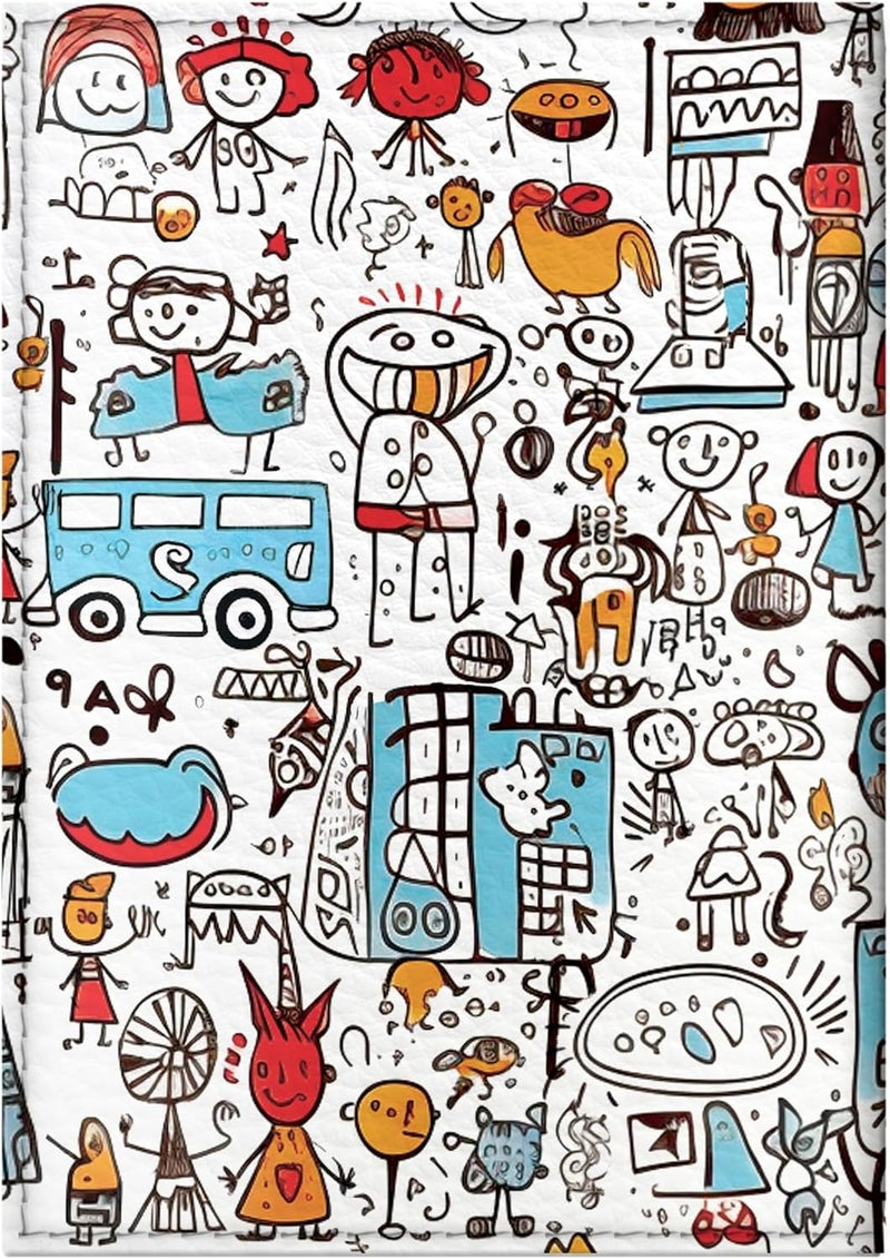 Quttie Passport Cover for Kids, Women and Men, Cute Travel Passport Holder (Child Doodle) - Image 3