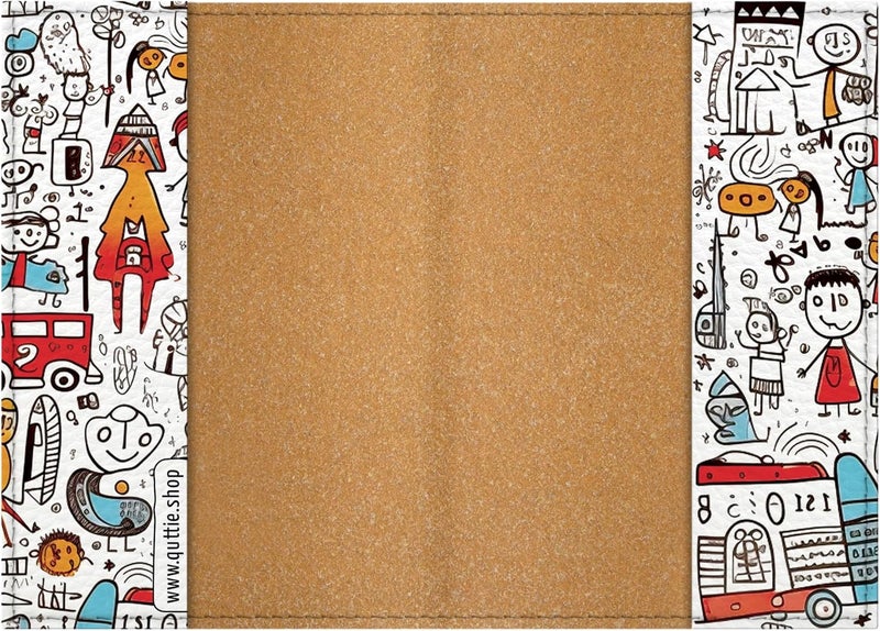 Quttie Passport Cover for Kids, Women and Men, Cute Travel Passport Holder (Child Doodle) - Image 4
