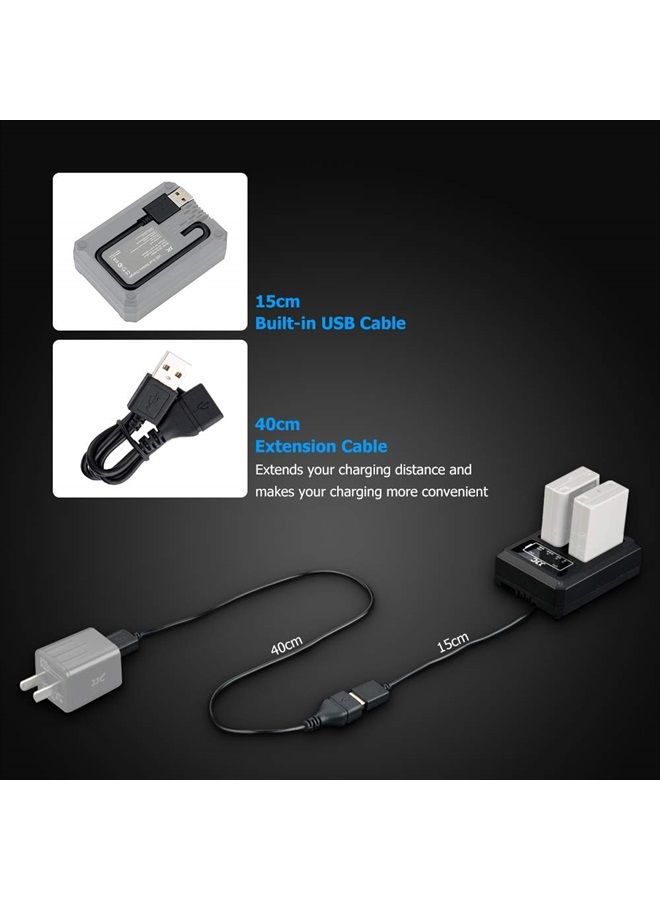 JJC NB-13L Battery Charger Dual Charger Build-in USB Cable,Compatible with Canon G7X Mark III G9 X Mark II G7 X Mark II G5X Mark II G1 X Mark III SX740 HS SX730 HS SX720 HS SX620 HS G9 X G7 X G5 X - Image 3